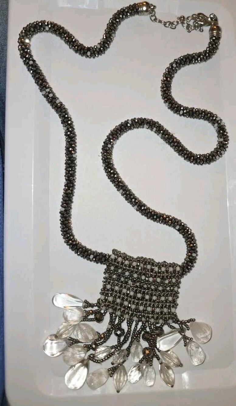 Chicos Beaded Necklace with Crystal Accents